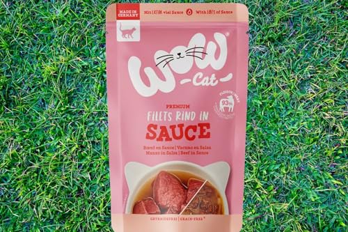 Wow Cat | Katzen Premium Nassfutter | 8 Beutel je 85g | (85 g (8er Pack), Rind) von Generisch