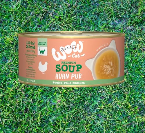 Wow Cat | Katzen Premium Nassfutter | Suppe in der Dose | (70 g (12er Pack), Huhn) von Generisch