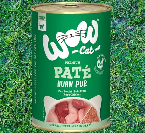 Wow Cat Paté | Katzen Premium Nassfutter | 6 Dosen | (400 g (6er Pack), Huhn pur) von Generisch