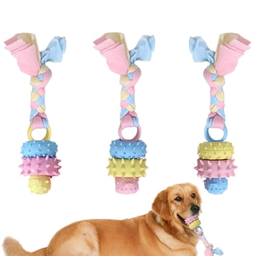 Zahnspielzeug für kleine Hunde – Kauspielzeug für Hunde zum Zahnen | Wiederverwendbarer Ball mit Seil Hundespielzeug, Welpen-Beißring, Hundezahnreinigungsspielzeug zur Linderung von Langeweile von Generisch