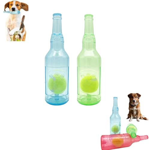 Zentric Crunchnplay Flaschenspielzeug Flasche Kauspielzeug for Hunde Hundespielzeug Wasserflasche Bissfeste Haustierflasche Interaktives Spielzeug for geistige und körperliche Ertüchtigung(BC,L) von Generisch