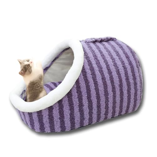 Zentric Dog Bed, Zentric Cat Bed, Zentric Hideaway Dog Bed, Zentric Cozy Hideaway Pet Bed, Large Dog Bed with Cover Cave, Cozy Hideaway Pet Bed, Cozy Cave Dog Bed (L,Cute Purple) von Generisch