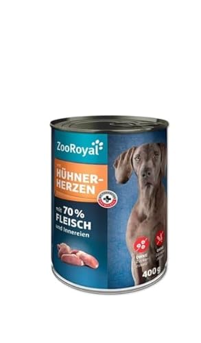 ZooRoyal Hunde-Nassfutter mit Hühnerherzen 6x400g futtermittel hundennahrung multipack hundenfutter von Generisch