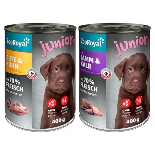 ZooRoyal Junior Mixpaket 6x400g Hundfutter dosenfutter nassfutter von Generisch