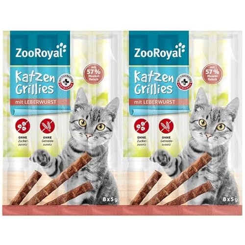 ZooRoyal Katzen-Grillies mit Leberwurst 96x5g katzenfutter katzensnack trockenfutter Multipack von Generisch