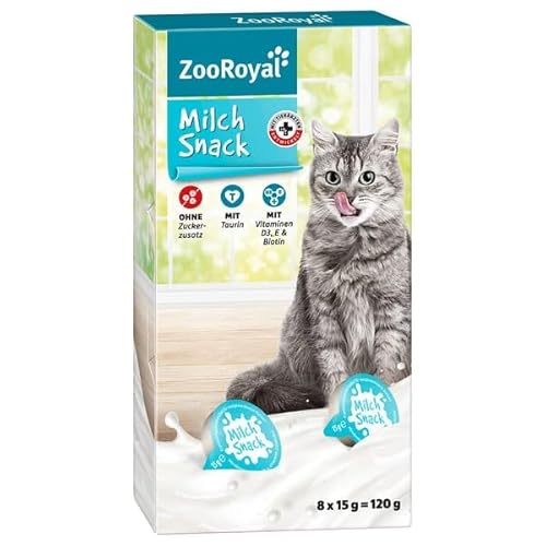 ZooRoyal Katzen Milch Snack 5pcs x 8stuck x15g katzenfutter katzenmilch Katzen entwässertes Futter multipack von Generisch