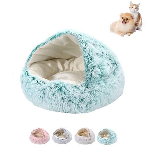 lapcatz Nest Bed, for Small and Medium Cats Dogs Winter Plush Pet Bed, Cozy Dog Bed with Cover Anti-Slip and Moisture-Proof, Lapcat Fluffy Cat Bed (Blue Green, 50 * 20cm) von Generisch