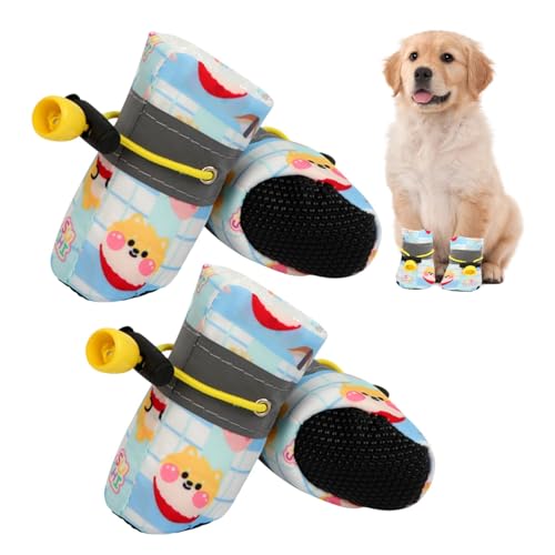 rutschfeste Hundestiefel, Winterstiefel für Hunde,4X Schneestiefel für Hunde mit Kordelzug | Schmutzabweisende Schneestiefel für Katzen, leichte, rutschfeste, weiche Sohle von Generisch