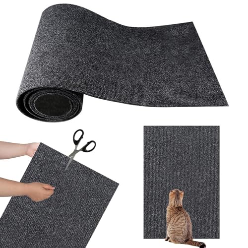 Genikeer Selbstklebend Kratzteppich Katze Wand, Trimmbarer Teppich Matte Pad Katzenkratzbretter, Katzenteppich Für Kratzbaum, Katzen Kratzschutz Für Sofa Couch Möbel Tür von Genikeer