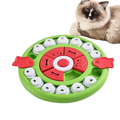 Geonoy Katzen-Puzzle-Futterstation – Interaktiver Leckerli-Spender für Hunde, langsames Fütterungsspielzeug | Hundeanreicherungsspielzeug für Welpen, stimulierendes Hundeleckerli-Spielzeug, von Geonoy