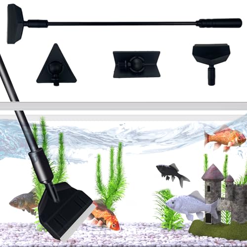 Geoyien Aquarium reinigungsset, Aquarium Reiniger, Aquarium scheibenreiniger, Aquarienbürsten-Set, 180°verstellbar, umfassendes und tiefes Reinigungswerkzeug, leicht zu bedienen, Rutschfester Griff von Geoyien