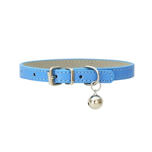 Hundehalsband aus PU-Leder, Haustierzubehör, Welpen, Mops, Hundehalsband, kleine große Hunde (Farbe: Blau, Größe: 1,0 cm, 30 cm) von GerRit