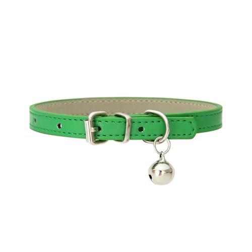 Hundehalsband aus PU-Leder, Haustierzubehör, Welpen, Mops, Hundehalsband, kleine große Hunde (Farbe: Grün, Größe: 3,0 cm, 60 cm) von GerRit