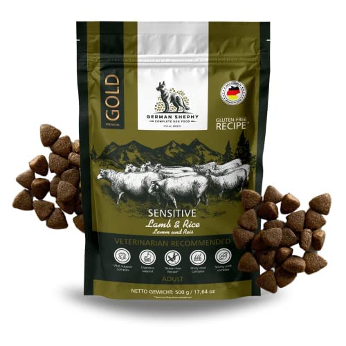 Hypoallergen | Getreidefreies Hundefutter trocken | Lamm & Reis | Magen schonend für ernährungssensible Hunde | Mit hohem Fleischanteil (3kg) von German Shephy Complete Dog Food