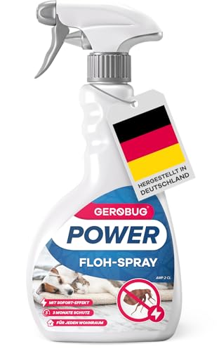 GEROBUG® Flohspray für Wohnung und Möbel 500 ml [GERUCHSNEUTRAL & HOCHWIRKSAM] - Anti Floh-Spray - Flöhe im Bett bekämpfen - Mittel gegen Flöhe Umgebungsspray von Gerobug