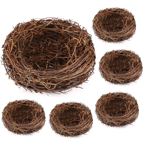 Künstliches Vogelnest zum Dekorieren von Rattan-Vogelhaus-Nest für Bastelarbeiten, Ostern, Party, Hochzeit, Terrasse, Garten, Sukkulenten, Pflanzgefäß, Mooslandschaft, DIY-Terrarium und von Gerrii