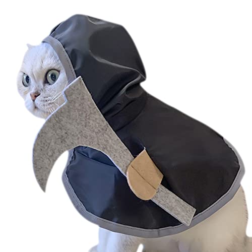 Geruwam 2 Pcs Cosplay-Kostüm für kleine Katzen,Waschbares Haustier-Halloween-Kostü | Katzen-Umhang mit Hut, Haustier-Halloween-Vampir-Kostü für Halloween-Party, Haustier-Cosplay von Geruwam