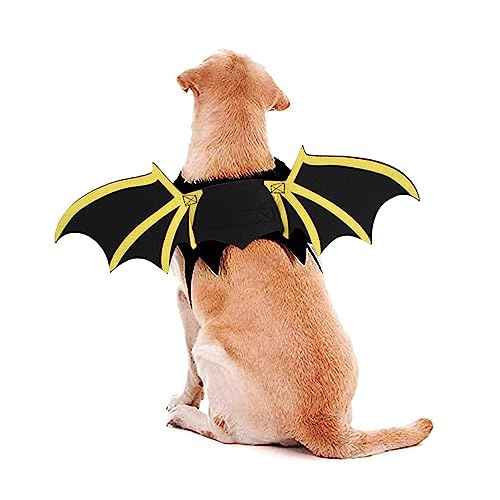 Geruwam Fledermausflügel für Hunde, Cosplay Fledermaus Kostü Halloween Fledermausflügel, Bequemes, einzigartiges Haustier-Fledermausflügel-Kostü, Halloween-Fledermausflügel für Make-up-Party von Geruwam