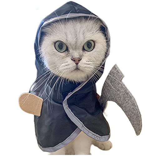 Geruwam Halloween-Katzenumhang - Katzenkostüm Halloween mit reflektierendem Rand | Pet Cloak Cosplay Party für kleine Katzen Kleidung, Kostümzubehör von Geruwam