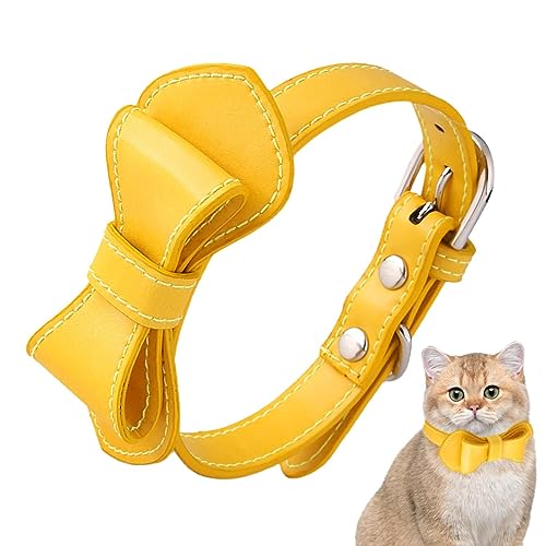 Halsband mit Fliege für Katzen, verstellbares dekoratives Katzenhalsband mit Schnalle aus Legierung, dekoratives Haustierzubehör für Zuhause, Spaziergänge, Reisen, niedliche Haustierdekoration für von Geruwam