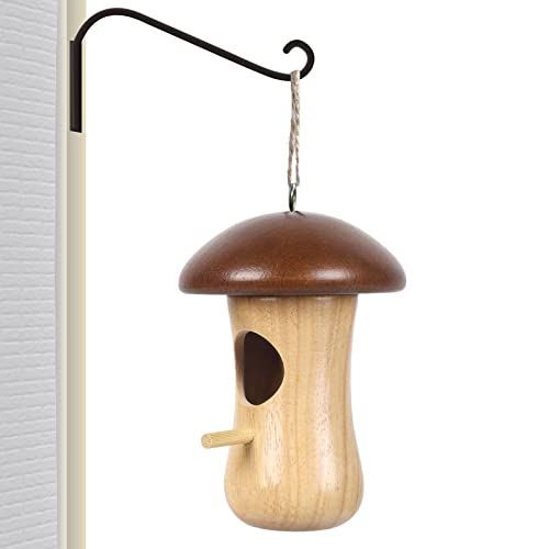 Holz Kolibri Schaukel Nest - Outdoor Nest Kolibri Schaukel Häuser - Holzhaus Pilzform Kolibri Haus Nicht leicht zu verformen für Kolibri Spatz Schwalbe Zaunkönig Geruwam von Geruwam