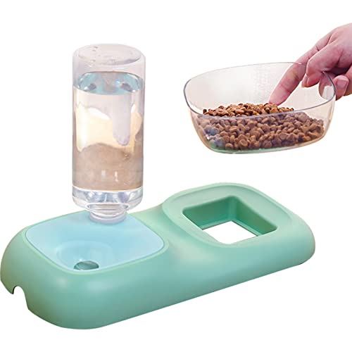 Hundefutterspender, 2-in-1 automatischer Wassernapfspender für Katzen, Verschleißfestes Futternapf-Set für Katzen, Hundefutterspender, automatisch erhöhte Katzennäpfe für Futter und Wasser für Geruwam von Geruwam