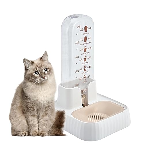 Katzen-Wasserspender – 500 ml Katzen-Wassernapf, ABS-Material, Hundewasserspender, Siphon Nachfüller, automatischer Katzenfutterspender, Haustier-Wasserspender für Hunde, Kätzchen, Katzen von Geruwam