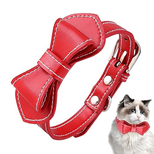 Katzenhalsband mit Schleife – Verstellbares, dekoratives Katzenhalsband mit Schnalle aus Legierung, dekoratives Haustierzubehör für Zuhause, Spaziergänge, Reisen, niedliche Haustier-Dekoration für von Geruwam