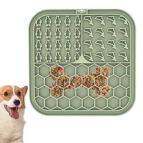 Leckmatte für Hunde, interaktives Silikon-Katzen-Futterstation, Leckkissen, Hunde-Puzzle-Anreicherungsspielzeug gegen Langeweile, Hundefuttermatte, perfekt zum Baden und Pflegen Geruwam von Geruwam