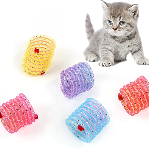 Gesuche Flexibler Katzenschlauch-Federspielzeug, buntes interaktives Katzenspielzeug für Indoor-Katzen, BPA-freie Kunststoff-Spiralfedern für Kitty-Haustiere, zum Swaten, Beißen, Jagen (zufällige von Gesuche