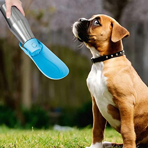 Tragbare Hundewasserflasche, 2 in 1 Hundewasserflaschen zum Spazierengehen, 765 ml Katzen-Wasserflaschenspender mit guter Dichtleistung, Haustier-Wassernapf für Welpen, Spaziergänge, Wandern von Gesuter