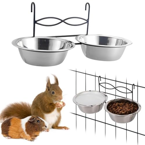 GetCoupon Vogelnäpfe zum Aufhängen, Edelstahl, mit Halter, Haken-Futterbecher, für kleine Tierkäfige, 11,9 cm, Größe M, 2 Stück von GetCoupon