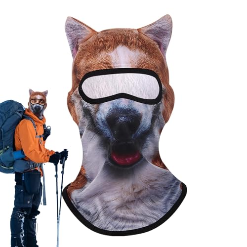 Geteawily Animal Masken für Erwachsene, Tiergesichtsbedeckung - Animalabdruck atmungsaktivem Masque Sun Protection - Winddichtes staubdes Gesichtsmaske mit Ohren zum von Geteawily