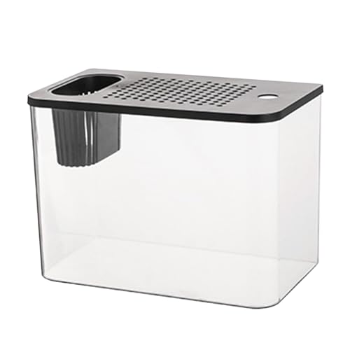 Geteawily Betta Mini-Aquarium, Tisch-Aquarium, Schreibtisch-Anzeige, Aquarium, Schildkrötentank, Goldfisch – kleine Aquarien, kompakter Tank, Landschaftsgestaltung für kleine von Geteawily