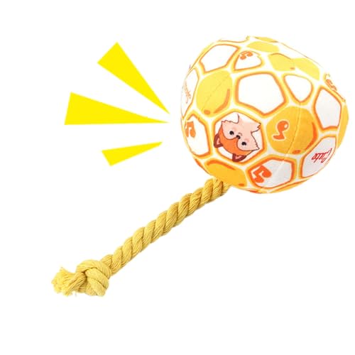 Geteawily Doggy Disc Ball, Hundefußball,Weicher, elastischer Hundeball zum Spielen im Freien | Hundebälle für große Hunde, bunter Baumwollseil-Kicherball zum Geburtstag von Geteawily