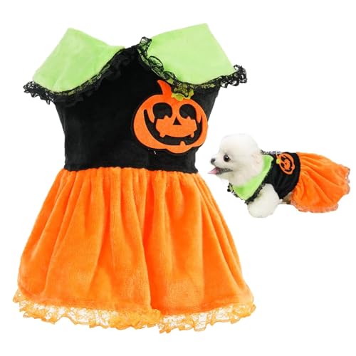 Geteawily Halloween-Hundekleid – -Tutu, Urlaubsthema, lustiges Haustierkostüm, Hunde-Tutu für festliche Stimmung, Hundekleid im Urlaubs-Hundekleidungsstil von Geteawily