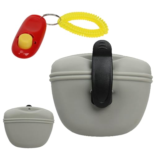 Geteawily Haustier-Trainings-Clicker, Haustier-Clicker für das Hundetraining | Hunde-Clicker-Trainingsset,Haustier-Leckerli-Tasche mit Handschlaufe für Verhaltenstraining für Katzen, Welpen, Vögel von Geteawily