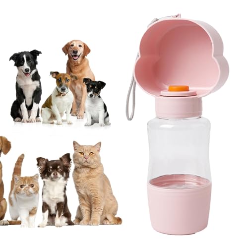 Geteawily Hundereiseflaschen - 400 ml Outdoor-Wasserflasche und Futterbehälter für Hunde | Haustierzubehör für Hundefütterung auf Reisen, Wandern, Spazierengehen, Picknicken, Camping von Geteawily
