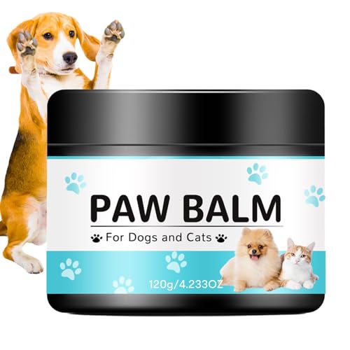 Geteawily Pfotenbalsam, Fußpflegecreme für Haustiere, 120g Pfotencremebutter für Katzen und Hunde, Hundepfotenschutz für heißes Pflaster, feuchtigkeitsspendender, lecksicherer Hundepfotenbalsam von Geteawily