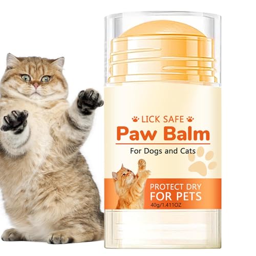 Geteawily Pfotenbalsam, natürlicher Lecksicherer Pfotenbalsam für Hunde, Katzen- und Hundepfotenbalsam, 40 g für rissige, trockene und beschädigte Pfoten, Nase und Ellbogen von Geteawily