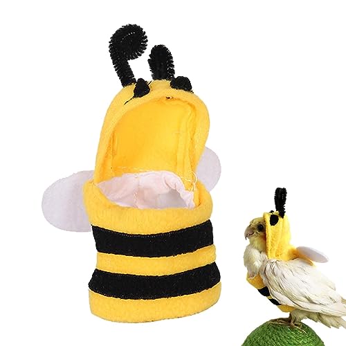 Geteawily Süßer Vogelanzug – Weihnachtspullover in Bienenform für Papageien, Vogelkleidung, weich, hautfreundlich, Papageien-Bienenkostüm, Vögel, Cosplay-Outfit für Nymphensittiche, Sun Conure von Geteawily