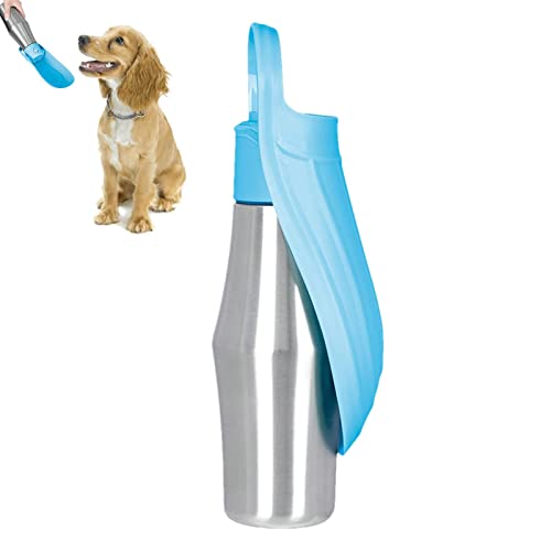 Geteawily Tragbare Hunde-Wasserflasche, Reiseflasche, 750 ml, auslaufsicherer Wasserspender mit Silikon, Haustierbedarf, 2-in-1-Hundenapf mit Form von Geteawily