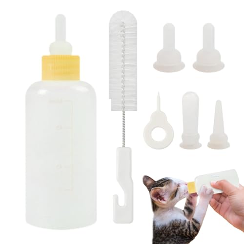 Geteawily Welpen-Stillflaschen-Set | Futterspender-Set Für Neugeborene | 7-teiliges Futterflaschen-Set Für Kleine Hunde | Futterspender Für Kleintiere Mit Flasche Für Welpen, Kätzchen von Geteawily