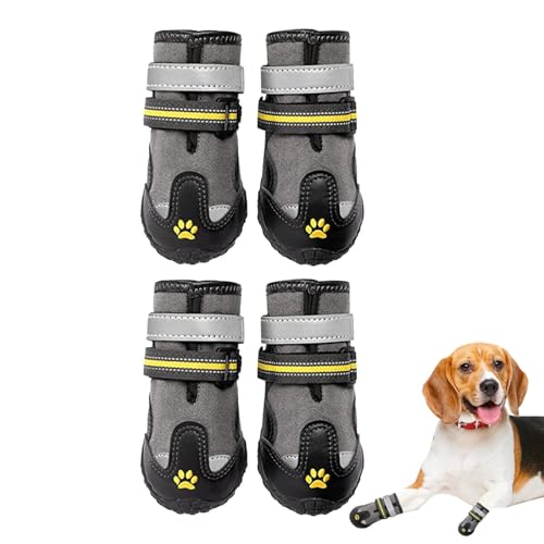 Hundestiefel für heißes Pflaster,Hundepfotenschuhe | Set mit 4 Welpenschuhen, reflektierend, verstellbar, rutschfeste Sohle, für sommerlich heiße Straßen, regnerisches Wetter, verschneite Geteawily von Geteawily