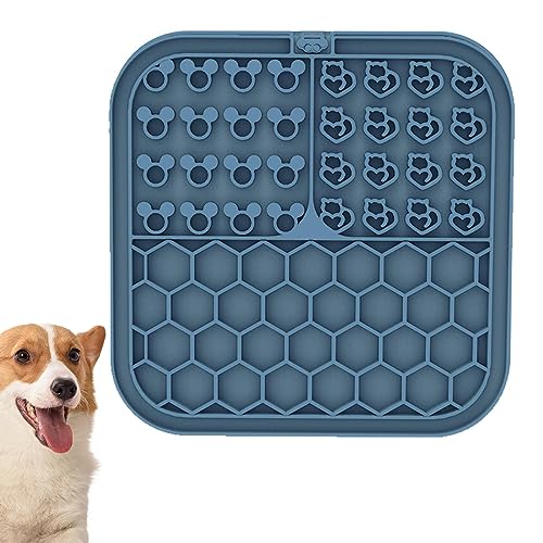 Leckmatte für Hunde | Silikon-Leckmatte für Haustier und Katze | Hunde-Puzzle-Anreicherungsspielzeug gegen Langeweile, Hundefuttermatte, perfekt zum Baden und Pflegen Geteawily von Geteawily