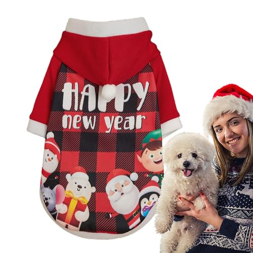 Weihnachtsoutfit für Hunde, Kleidung für Haustiere, Pullover mit , Wintermantel mit Kapuze – Hoodie für den Urlaub für Hunde, Kleidung für Welpen, Sweatshirt. Geteawily von Geteawily