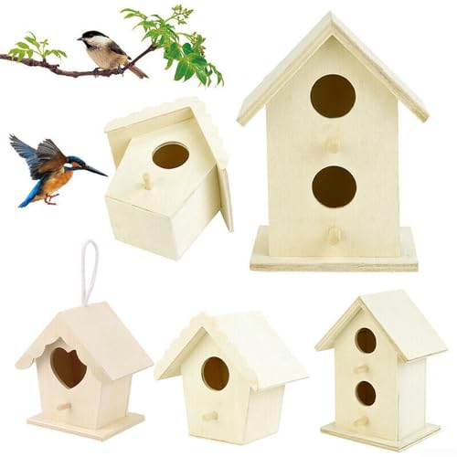 Vogelhaus-Nest aus Holz, Gartenvogelkasten, Ideale Niststation für Wildvögel, Holzmaterial, Herz/Doppelschicht/Einlagig/Spitzentraufe Optionen (A) von Gettimore