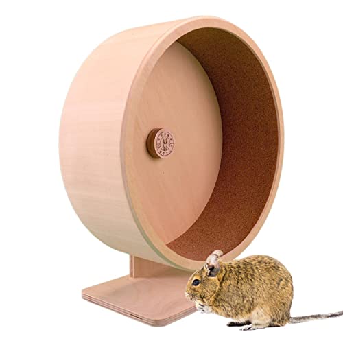 Getzoo Ø 33 cm Korklaufrad (Ø 31,4 cm Innen) mit austauschbarer Korkeinlage I Artgerechtes Design I Höhenverstellbarer Standfuß I Optimal für Goldhamster & Rennmäuse von Getzoo