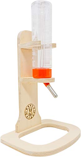 Getzoo Tränke aus Holz + 150 ml Trinkflasche von Classic I Robuste & Einfach I Flexibel I Perfekte Passform I Empfohlen für täglichen Wasserwechsel I Größeres Volumen von Getzoo