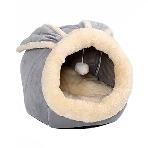 Ggnaxivs Cat Beds Kleines Hundebett mit rutschfester Unterseite, Katzen-/kleine Hundehöhle mit Spielzeug zum Aufhängen, Welpenbett mit abnehmbarem Baumwollpolster, Größe M von Ggnaxivs